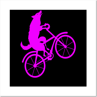 Wolf bicycle nice cute cool colorful Posters and Art